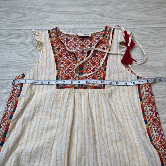 Savanna Jane Cotton Linen Embroidered Boho Colorful Blouse Sleeveless Size S - Picture 10 of 12